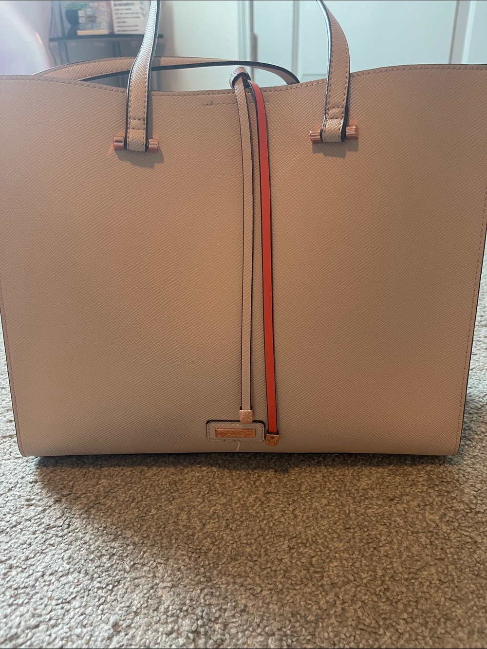 Aldo Blush Pink Structured Tote with Contrast Trim